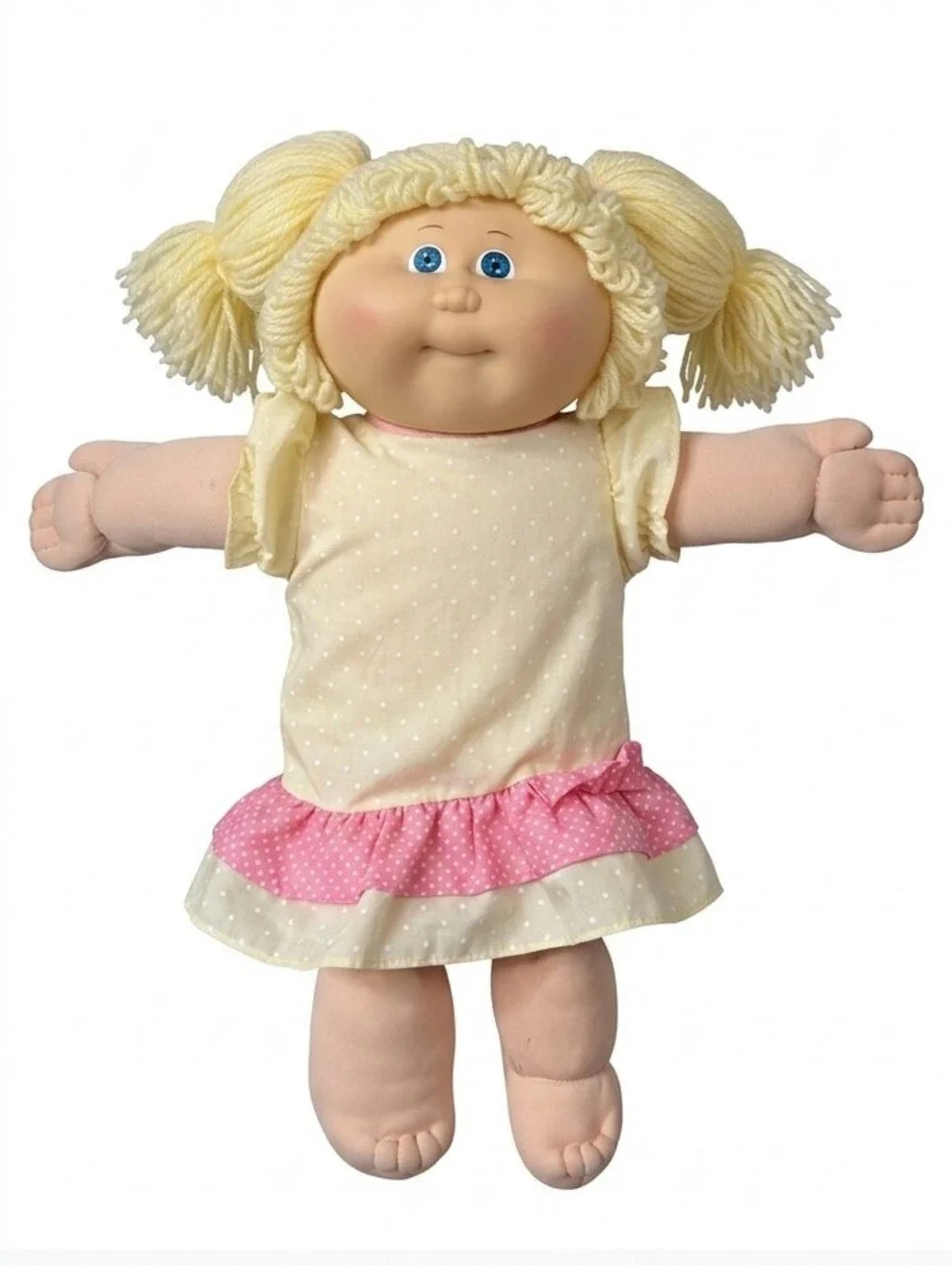 Vintage 1985 Cabbage Patch Doll Yellow Hair & Blue Eyes GUC